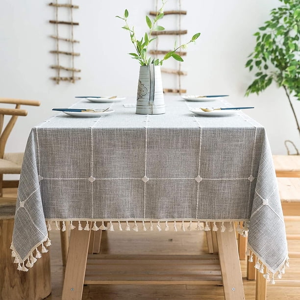Mantel de celosía rústica YONGSHENG 55 x 70 pulgadas gris para cocina comedor fiesta