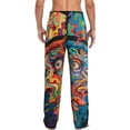 thumbnail image 3 of Daiia Psychedelic Faces Colorful Men's Sleep Pant with Pockets and Drawstring,Pajama Pants-Medium, 3 of 9