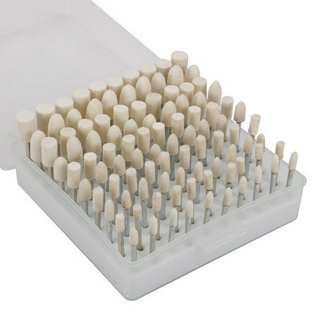 

100pcs/set Mini Buff Clean With Shank Artificial Wool Polishing Wheel Easy Apply