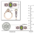 thumbnail image 5 of Dazzlingrock Collection 6X4mm Oval Peridot with Round Blue Sapphire & White Diamond Interweaving Double Halo Wedding Ring for Women in 10K Rose Gold, Size 10, 5 of 6
