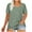 Army Green, variant on Womens Plus-Size Tops Summer Short Sleeve V Neck Eyelet Shirts
