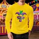 thumbnail image 2 of Camisetas Casuales de los Hombres de Moda Suelta Elástica Fitness Home Carnaval Impreso de Manga Larga con Cuello Redondo con Poliéster Suave, Top Transpirable, 2 of 5