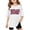 White, variant on lnmuld Summer Tops Fashionable Graphic Letter Print Casual Tee for Girls Soft Comfortable Daily Wear Blended Shirt Size:11-12 Years