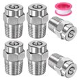 thumbnail image 1 of Uxcell 6 Paquete de Consejos de Limpieza de Superficie - Boquillas de Lavadora a Presión Masculinas de 1/4" NPT de 40 Grados, Acero Inoxidable con Cinta de Sellado (orificio de 1 mm), 1 of 1