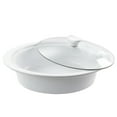 thumbnail image 2 of Gibson Home Gracious Dining Oval Shaped Casserole with Glass Lid, 2.35 Quarts Capacity, Stoneware, White, Kitchenware and Accessories, 2 of 3