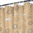 thumbnail image 3 of Beige Sun Moon Cloud Star Pattern Shower Curtain 36"x72" ,Bathroom Decorative Shower Curtains Set with 12 Hooks,Modern Waterproof Washable Shower Curtain, 3 of 6