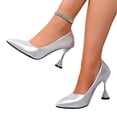thumbnail image 2 of Viluyesy Women's Rhinestone Pumps Stiletto Pointed Toe Dressy High Heels Slip On Elegant Prom Party Wedding Shoes Silver Size 5.5, 2 of 9