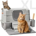 thumbnail image 1 of Caja higiénica PetCove de acero inoxidable 28L XL para gatos grandes, 1 of 6