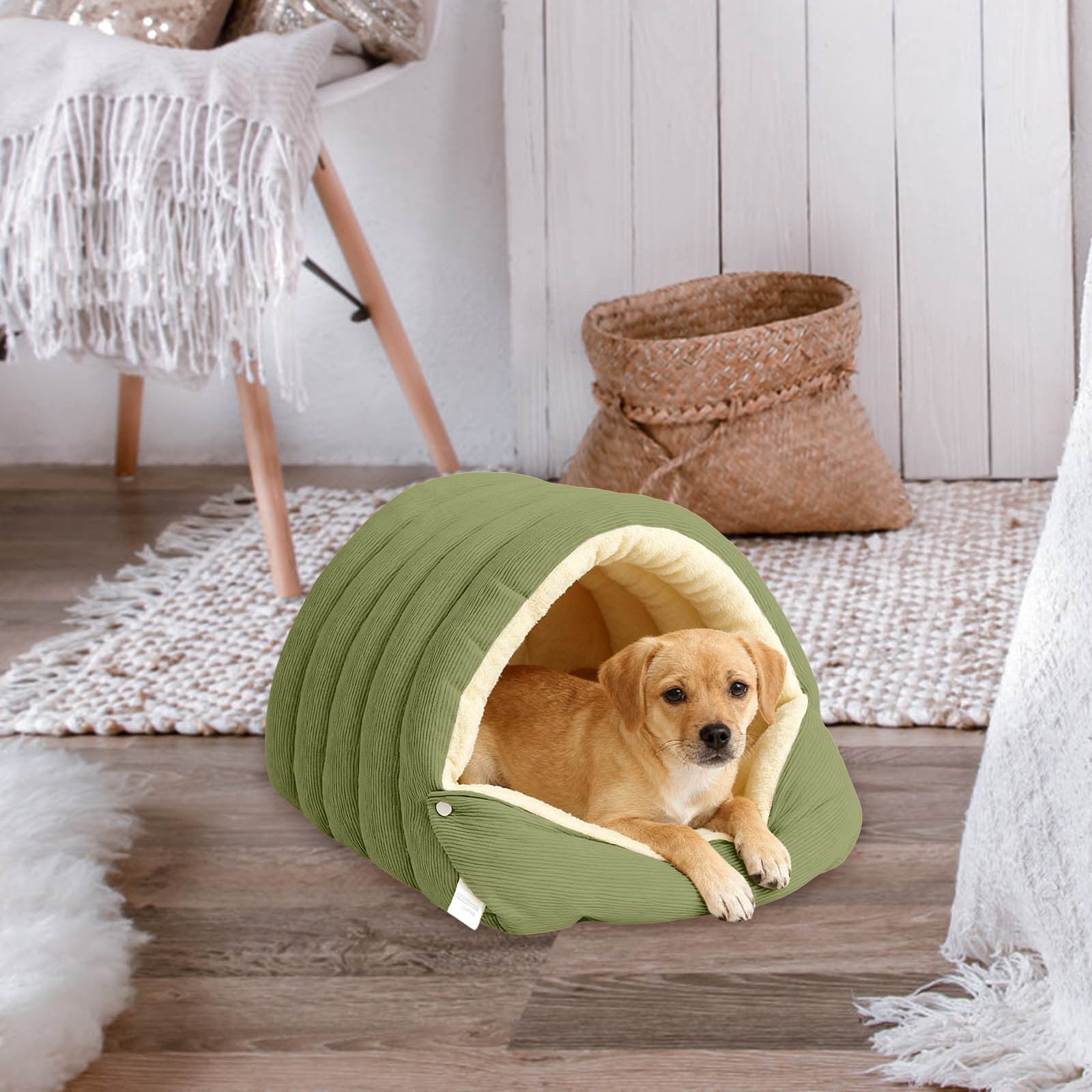 Nebwoak Detachable Washable Winter Soft-Padded Cat Bed & Dog Bed, Enclosed Insulated Thickened Pet Sleeping Bag