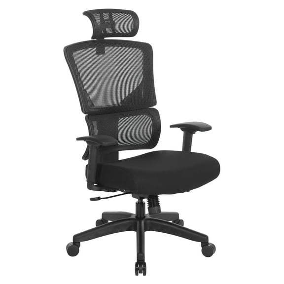 Black Vertical Matrix Back Mesh Seat in Black Fabric