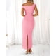 thumbnail image 3 of Vestido largo BTFBM para mujer, verano 2025, con un solo hombro, rosa fruncido, 3 of 7