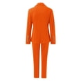 thumbnail image 6 of Bmisegm Women Solid Long Sleeved Suit Pockets Trousers Pants Suit Elegant Suit Orange XL, 6 of 6