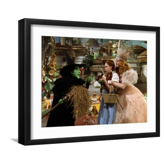 Art.com The Wizard of Oz, Margaret Hamilton, Judy Garland, Billie Burke, 1939 Premium Photographic Print, Black Frame Wall Art, 21" x 17"