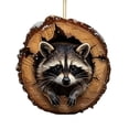 thumbnail image 3 of Simulated Cracked Snowy Tree Trunk Christmas Ornament,Resin Raccoon Tree Hole Hanging Pendant,Frosted Hollow Log Decor,Woodland Wildlife Holiday Tree Hanging Decoration, 3 of 7