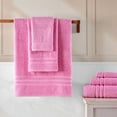 thumbnail image 5 of Hawmam Linen Pink Hand Towel Set - Quick Dry Bathroom Towels , 16' x 29', Soft Luxury 100% Turkish Cotton, 4-Pack, Highly Absorbent, Low Lint, Eco Friendly, Ideal for Spa, Salon, Gym, College Dorm, 5 of 7