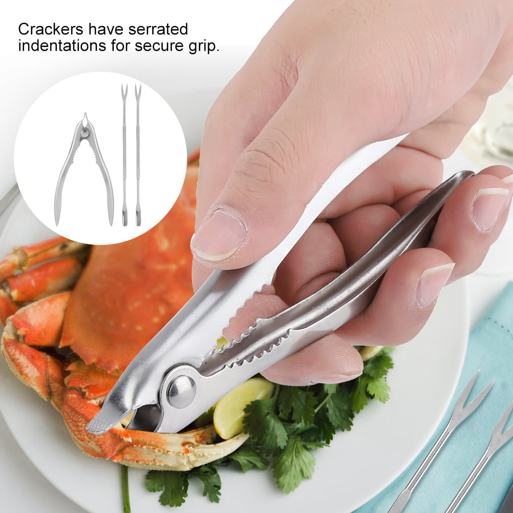 Hemoton 5Pcs Outils de Fruits de Mer Ensemble Crabe Fourchettes en Acier Inoxydable Craquelins de Homard en Acier Inoxydable Fourchettes à Noix Sélection Argent 
