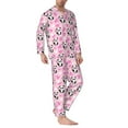 thumbnail image 2 of KLL Funny Panda Draws A Heart Sleepwear Mens Flannel Pajamas,Long Cotton Pj Set, 2 of 7