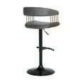 thumbnail image 5 of Calista Adjustable Bar Stool in Gray Faux Leather with Golden Bronze and Black Metal, 5 of 10