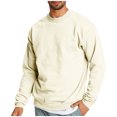 thumbnail image 2 of guisaled Mens Crewneck Sweatshirts Solid Long Sleeve Casual Warm Pullover Tops Classic Fit Loose Comfort Soft Basic Sweatshirt Friday&nbsp;2024, 2 of 8