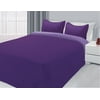 3-Piece Reversible Quilted Bedspread Coverlet Purple & Lilac - Twin Size