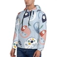 thumbnail image 3 of Lsque Cute Chameleons On Blue Pattern Casual Men's Hoodie,Hooded Sweatshirt with Kangaroo Pocket,Pullover Hoodie-3X-Large, 3 of 7