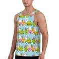 thumbnail image 2 of Daiia bunnies and chicks on a train Printed Men's Quick Dry Fit Muscle Tank Top Slim-Fit Tank Workout Tank Top Lightweight Sports Tank Top-Medium, 2 of 7