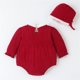 thumbnail image 4 of Gibobby Mamelucos para bebe niño polar Bebés recién nacidos niñas pajarita sólido primavera invierno manga larga mono sombrero ropa(Vino, 12-18 Meses), 4 of 5