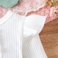 thumbnail image 6 of XUELUO Baby Girls Outfit Sets Long Sleeve Ruffle Bow Bodysuit + Pants + Headband 3-Piece Early Spring Soft Daily Clothes, 6 of 9