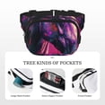 thumbnail image 5 of Zufioo Watercolor Painting White Horse Print Square Double Layer Waist Bag, Durable & Stylish Fanny Pack with Zippered Pockets and Adjustable Strap for Outdoor & Daily, 5 of 9