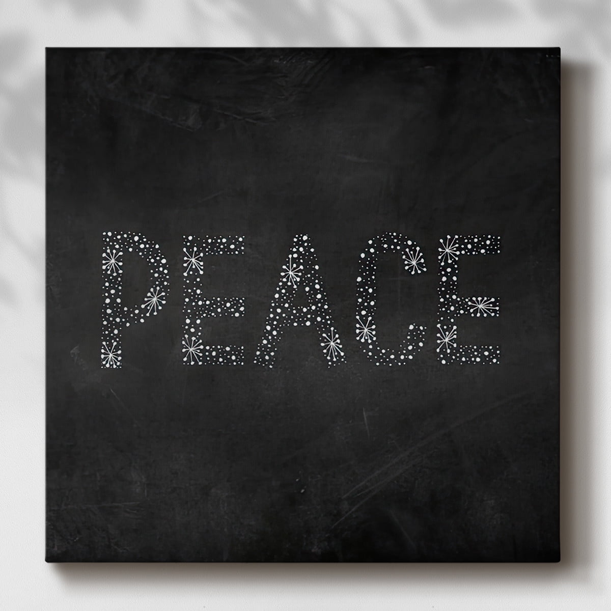 Peace Starburst - Dark Gray- Gallery Wrapped Canvas