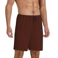 thumbnail image 2 of Naloa Brown Men's Short Pajama Pants, Lounge Comfort Shorts with Elasticized Waistband and Side Pockets - X-Large, 2 of 9