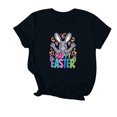thumbnail image 2 of Mujeres Manga Corta Tops Impreso Cuello Redondo Camiseta Superior, Poliéster Spandex Vintage Humor, 2 of 6