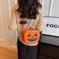 thumbnail image 3 of Bolso cruz de Halloween con calabaza, bolso cruz de piel sintética para Halloween, diseño de calabaza, 3 of 3