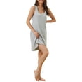 thumbnail image 2 of Women's Mother's Day Tank Nightgown Nightshirt Racerback Sleeveless Shirtdress Loungwear S Grey, 2 of 6