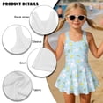 thumbnail image 6 of Xixirimido Bunny Chicken Carrot Eggs Print Girls One Piece Swimsuits Sleeveless Swim Dress for Girls Skirted Bathing Suit Hawaiian Skirt Swimwear UPF 50+ Sun Protection for Easter, Blue, 8-9 Years, 6 of 7