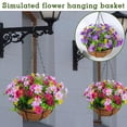 thumbnail image 2 of Artificial Hanging Flowers In Basket Fake Hanging Flowers for Outdoor Porch Spring Decoration Realistic Morning Glory Floral Arrangement for Wedding Home Party DIY Decoration, 2 of 8