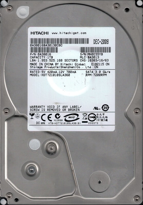 0A29987 BA3129/_ HDT721010SLA360 PN 0A38016 Hitachi 1TB SATA 3.5 PCB