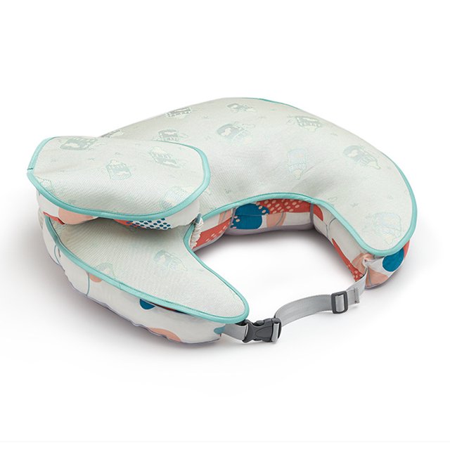 Almohada de lactancia Almohada para recién nacido con capucha desmontable en mezcla de algodón en forma de U para el cuidado y el bebé