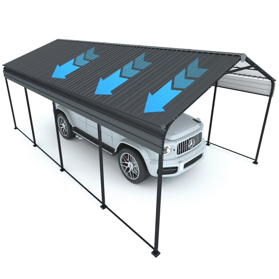 Vigo huseeo 12x20x8.7FT Metal Carport, Heavy Duty Car Shelter, Garage for Pickup,Truck, Tractors, Boat