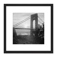 thumbnail image 1 of New York George Washington Bridge Hazy Vintage Photo 8X8 Inch Square Wooden Framed Wall Art Print Picture with Mount, 1 of 4
