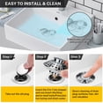 thumbnail image 3 of Tapón para fregadero de baño, drenaje universal 3 en 1 para bañera emergente para orificio de drenaje de baño de 1-3/8 '' ~ 2'', cubierta de tapón de drenaje, plateado, 3 of 5