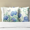 thumbnail image 2 of Spring Blue Hydrangea Flowers Throw Pillow Covers Set of 2 Butterfly Eucalyptus Leaves Decorative Outdoor Pillowcase Blue Floral Blossom Farmhouse Cushion Case for Home Sofa Couch Bed Decor 18x18 in, 2 of 6