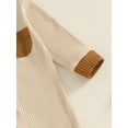 thumbnail image 7 of Suealasg Baby Boy Girl Footed Jumpsuit 3 6 Months Newborn Crew Neck Long Sleeve Contrast Color Button Up Full Length Jumpsuit, 7 of 7