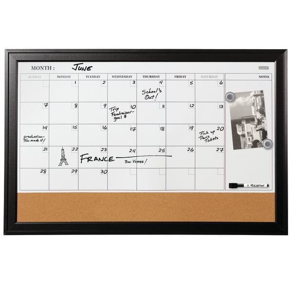 Quartet Magnetic Calendar Combo 7 x 23 Inches 79222 Dry-Erase and Bulletin 