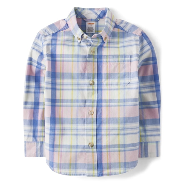 Camisa Gymboree para niños pequeños, manga larga, con botones, vaqueros azules 10
