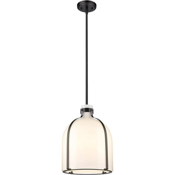 1 Light Chandelier in Transitional Style-16.5 inches Tall and 12.25 inches Wide-Matte Black Finish Bailey Street Home 372-Bel-4620097
