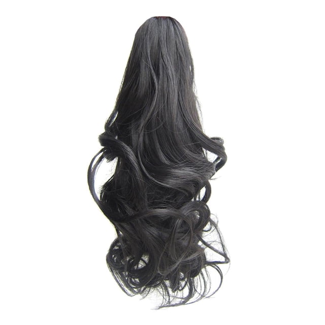 TISHITA 40cm Long Curly Synthetic Claw Drawstring tail Hair Bun extension Synthetic B