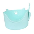 thumbnail image 3 of Caja de arena para gatos con parte abierta, bandejas de arena para mascotas con lados altos, bandejas de arena prácticas para hámsteres, cone Verde, 3 of 9