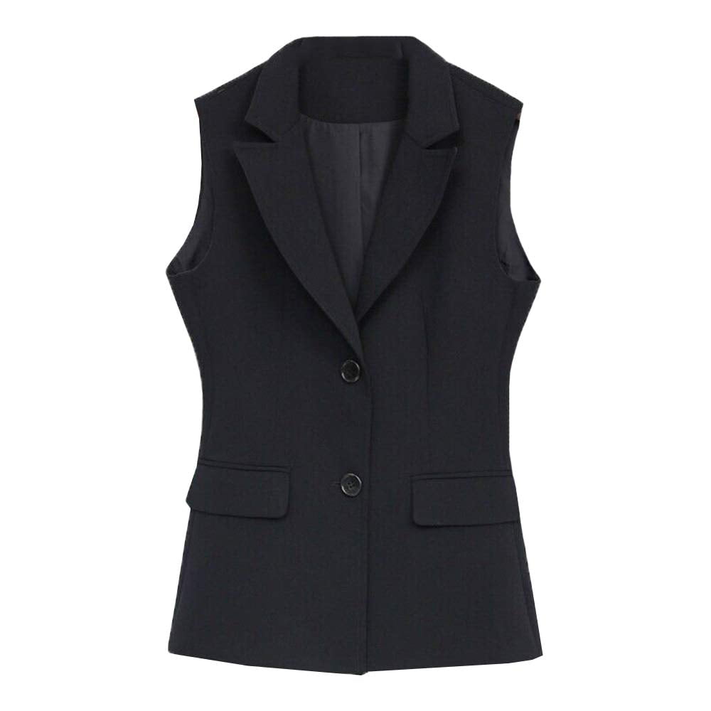 HAORUN Women Formal Waistcoat Sleeveless Fitted Business Work Suit Vest
