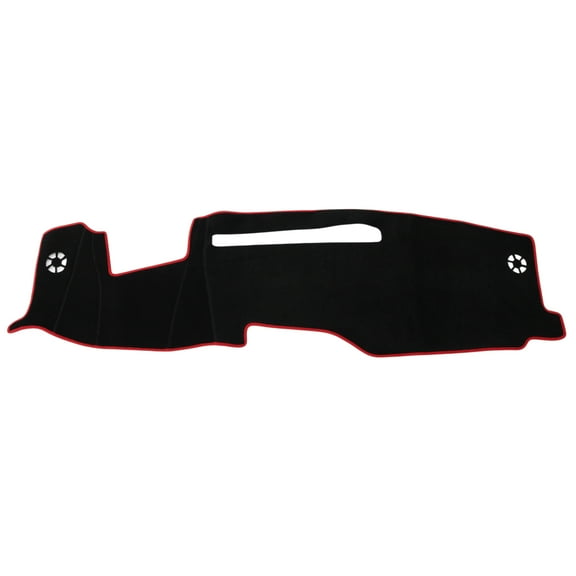 Dashboard Cover for Chevy Silverado 1500 2022-2025 Dash Cover Mat Carpet Center Console Dash Cover Mat Car Interior Anti-Slip Polyester Black Red 1 Pc